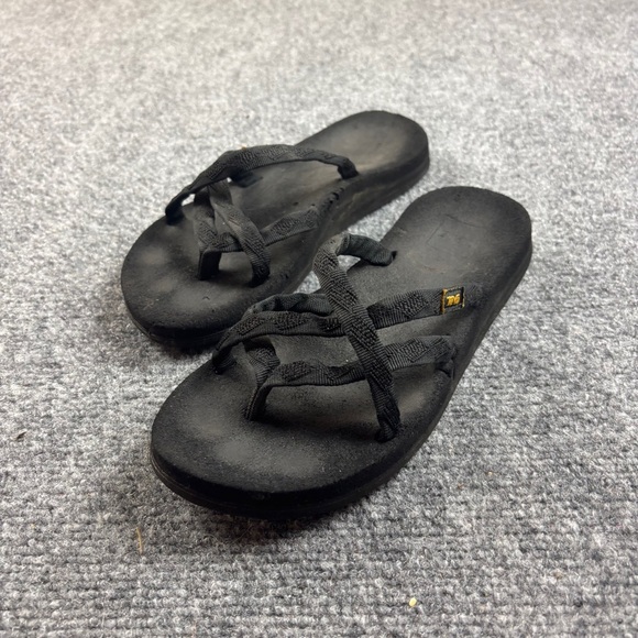TEVA Women’s Black Olowahu Flip Flop Sandals size: 6 - Picture 1 of 9